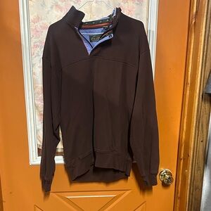 Orvis Men's Dark Brown Zip Up Sweater